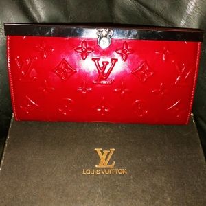 Used Louis Vuitton Red Diamond Clutch,Great condition,with original box.